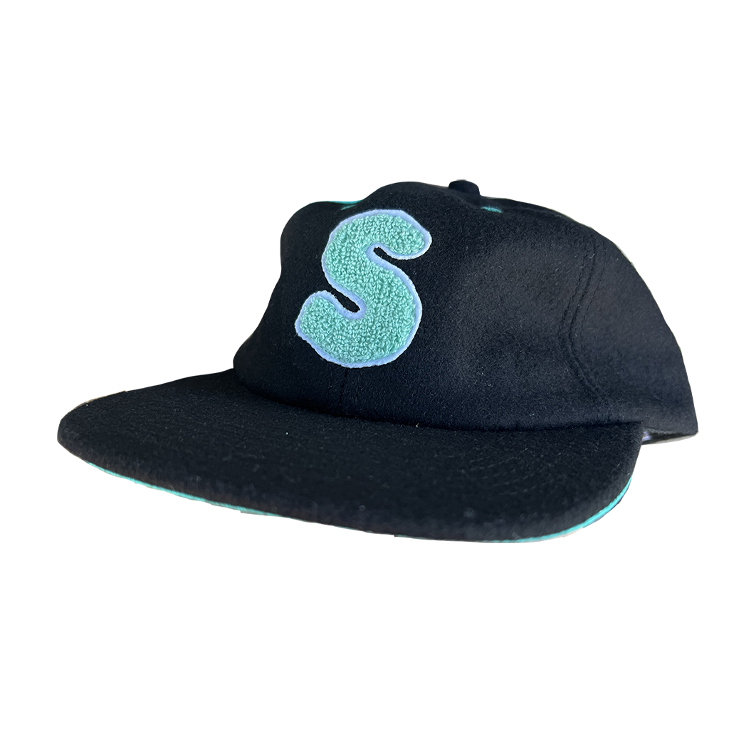 College Wool Snapback BLACK
