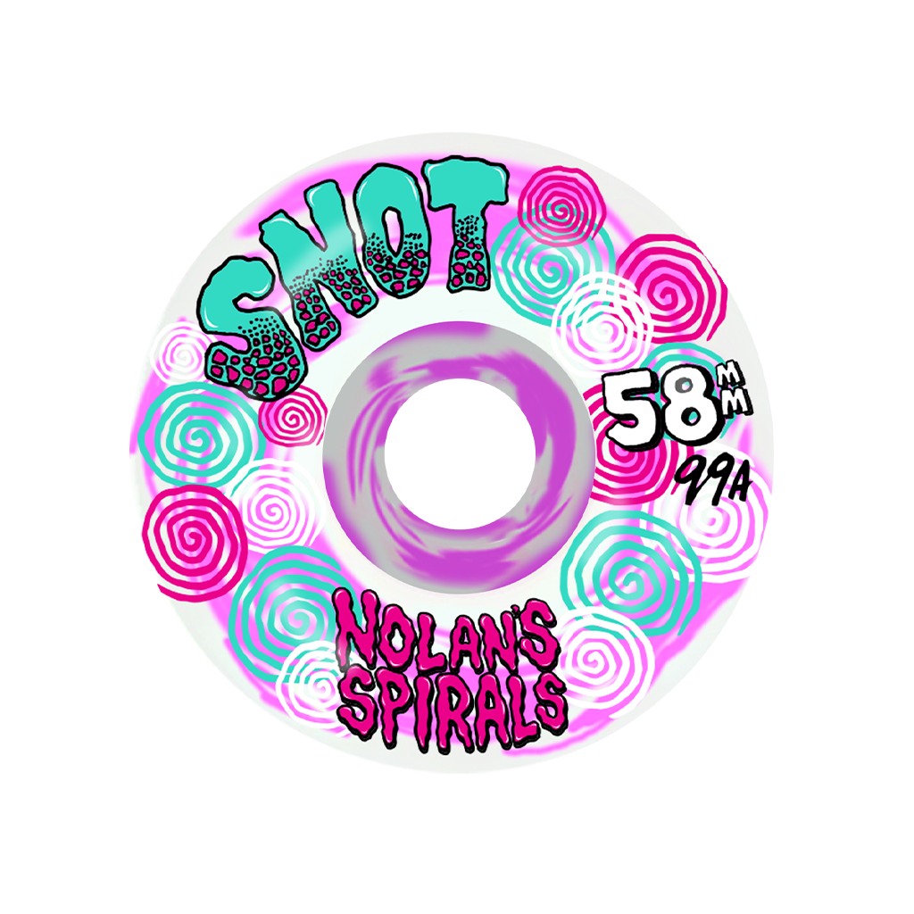 Nolan Houghton Spiral Wide Boys 99A Wheels PINK WHITE SWIRL